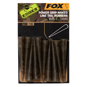 Fox Převlek na závěsku Edges Camo Power Grip Naked Tail Rubber vel. 7, 10ks