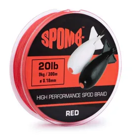 Spomb Splétaná Šňůra Braid Red 0,18mm 300m