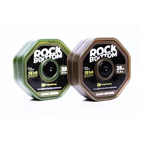 RidgeMonkey Šňůrka RM-Tec Rock Bottom Tungsten Coated Hooklink Semi Stiff Camo Green, 10m