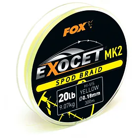 Fox Šňůra Exocet MK2 Spod Braid 0,18mm, 20lb, 300m, Yellow