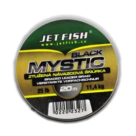 Jet Fish Ztužená návazcová šňůrka Black Mystic 25lb, 20m