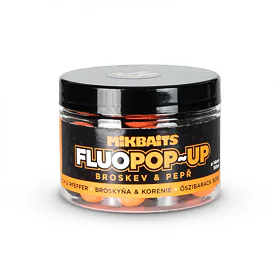 Mikbaits Plovoucí fluo boilie - broskev a pepř 150ml