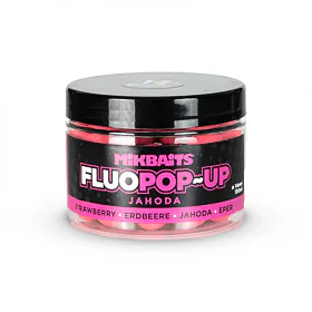 Mikbaits Plovoucí fluo boilie - jahoda 150ml