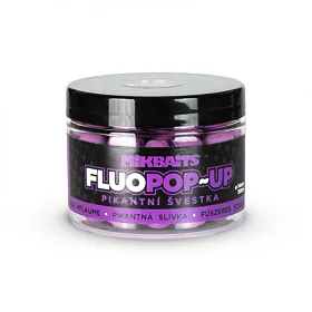 Mikbaits Plovoucí fluo boilie - pikantní švestka 150ml