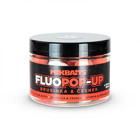 Mikbaits Plovoucí fluo boilie - brusinka a česnek 150ml