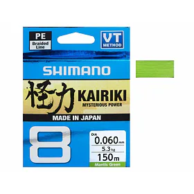 Shimano Pletená šňůra Kairiki 8 - Mantis Green 150m