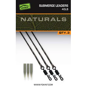 Fox Montáž Edges Naturals Submerge Leaders 40lb, 3ks