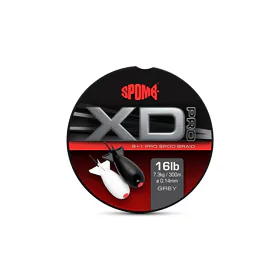 Spomb Šňůra XD Pro Braid Grey 8+1 0,14mm, 7,3kg, 300m