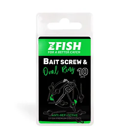 Zfish Vrtáček s kroužkem Bait Screw & Oval Ring 10ks