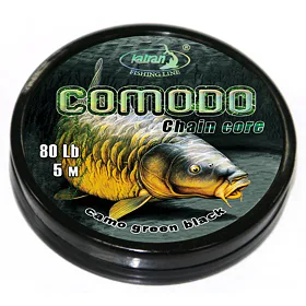 Katran Šnůra s řetězovým jádrem Comodo 80lb, 5m - camo brown black