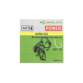 Korum Háčky Xpert Power Hooks - Barbless 10ks