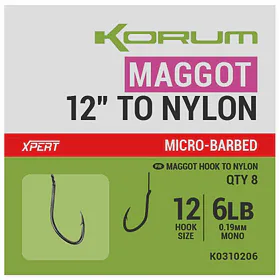Korum Návazec Xpert Maggot Barbed To Nylon 8ks