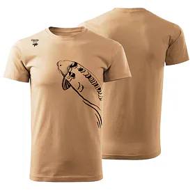 Giants fishing Tričko pánské béžové - plavající kapr