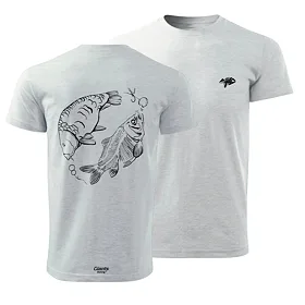 Giants fishing Tričko pánské šedé - kapr s kostrou