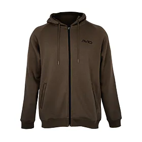 Avid Carp Mikina Compound Zip Hoodie Brown