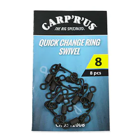 Carp´R´Us Obratlíky s kroužkem Quick Change Ring Swivel vel.8, 8ks