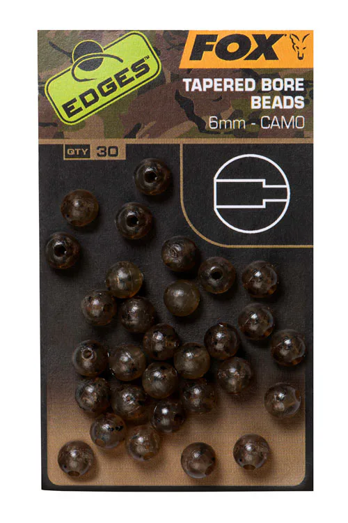 Fox&#x20;Kuli&#x010D;ky&#x20;Edges&#x20;Camo&#x20;Tapered&#x20;Bore&#x20;Bead&#x20;6mm,&#x20;30ks