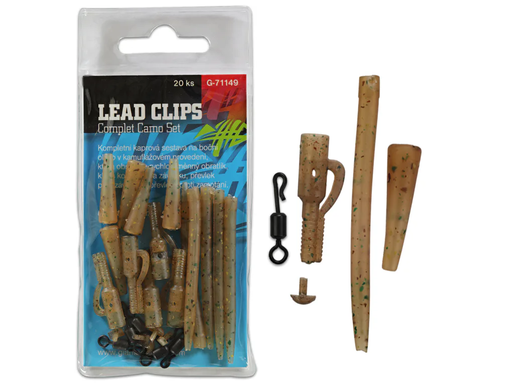 Giants&#x20;fishing&#x20;Kompletn&#x00ED;&#x20;sada&#x20;na&#x20;bo&#x010D;n&#x00ED;&#x20;olovo&#x20;Lead&#x20;Clip&#x20;Complet&#x20;Camo&#x20;Set&#x20;5ks