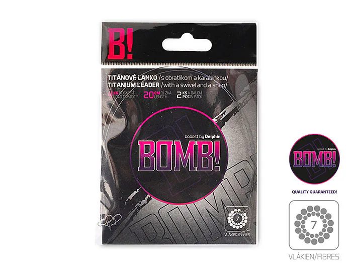 Delphin&#x20;BOMB&#x21;&#x20;Titanov&#x00E9;&#x20;Lanko&#x20;1x7&#x20;s&#x20;obratl&#x00ED;kem&#x20;a&#x20;karabinkou&#x20;2ks