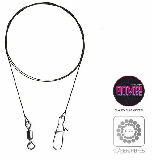 Delphin&#x20;BOMB&#x21;&#x20;Wolframov&#x00E9;&#x20;lanko&#x20;s&#x20;obratl&#x00ED;kem&#x20;a&#x20;karabinkou&#x20;2ks