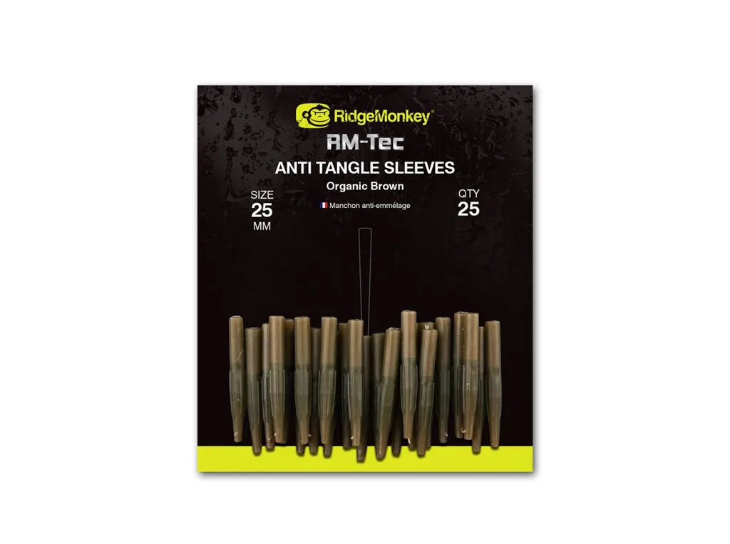 RidgeMonkey&#x20;P&#x0159;evlek&#x20;RM-Tec&#x20;Anti&#x20;Tangle&#x20;Sleeves&#x20;Hn&#x011B;d&#x00FD;&#x20;25ks