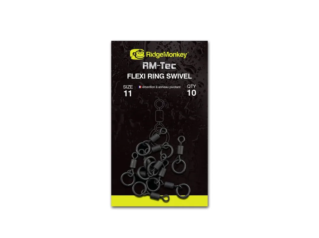RidgeMonkey&#x20;Obratl&#x00ED;k&#x20;RM-Tec&#x20;Flexi&#x20;Ring&#x20;Swivel&#x20;10ks