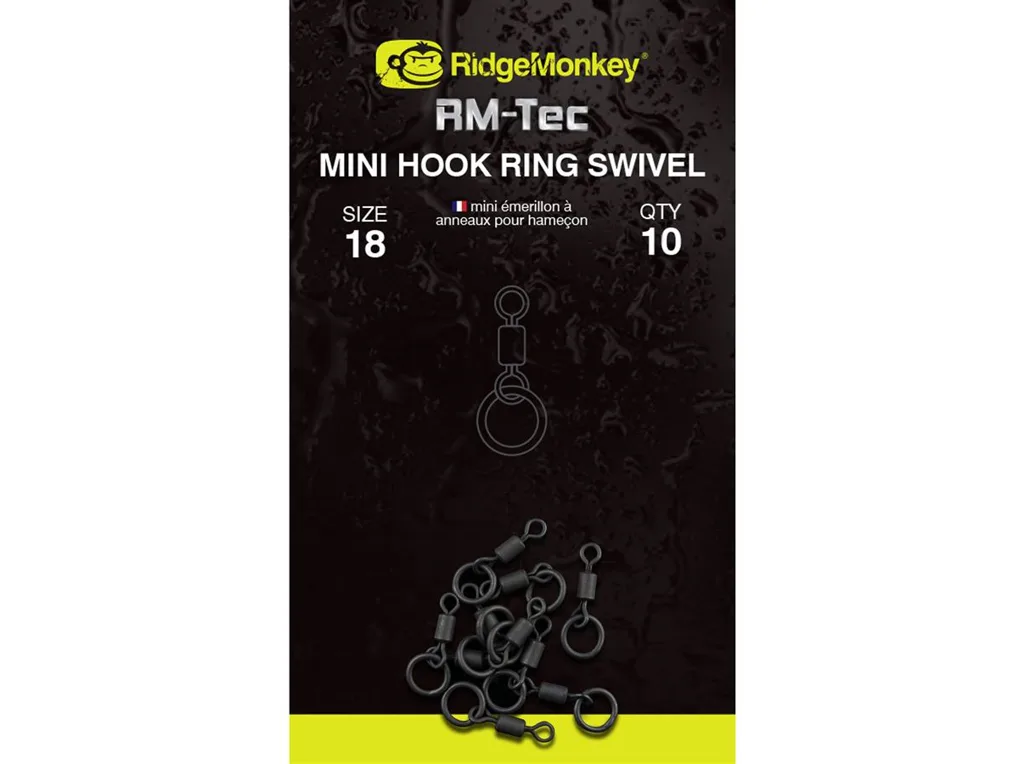 RidgeMonkey&#x20;Obratl&#x00ED;k&#x20;RM-Tec&#x20;Mini&#x20;Hook&#x20;Ring&#x20;Swivel&#x20;10ks
