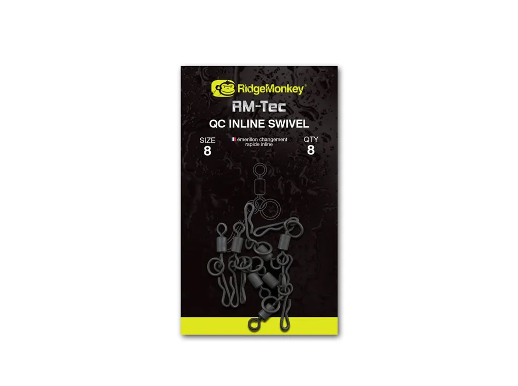 RidgeMonkey&#x20;Obratl&#x00ED;k&#x20;RM-Tec&#x20;Quick&#x20;Change&#x20;Inline&#x20;Swivel&#x20;Vel.&#x20;8&#x20;8ks