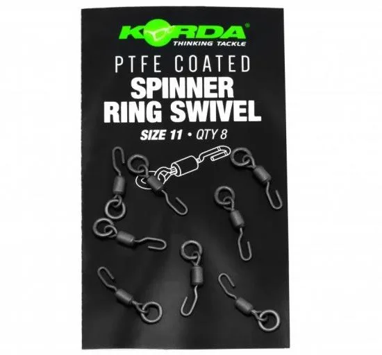 Korda&#x20;Obratl&#x00ED;k&#x20;s&#x20;krou&#x017E;kem&#x20;PTFE&#x20;Spinner&#x20;Ring&#x20;Swivel&#x20;vel.11,&#x20;8ks