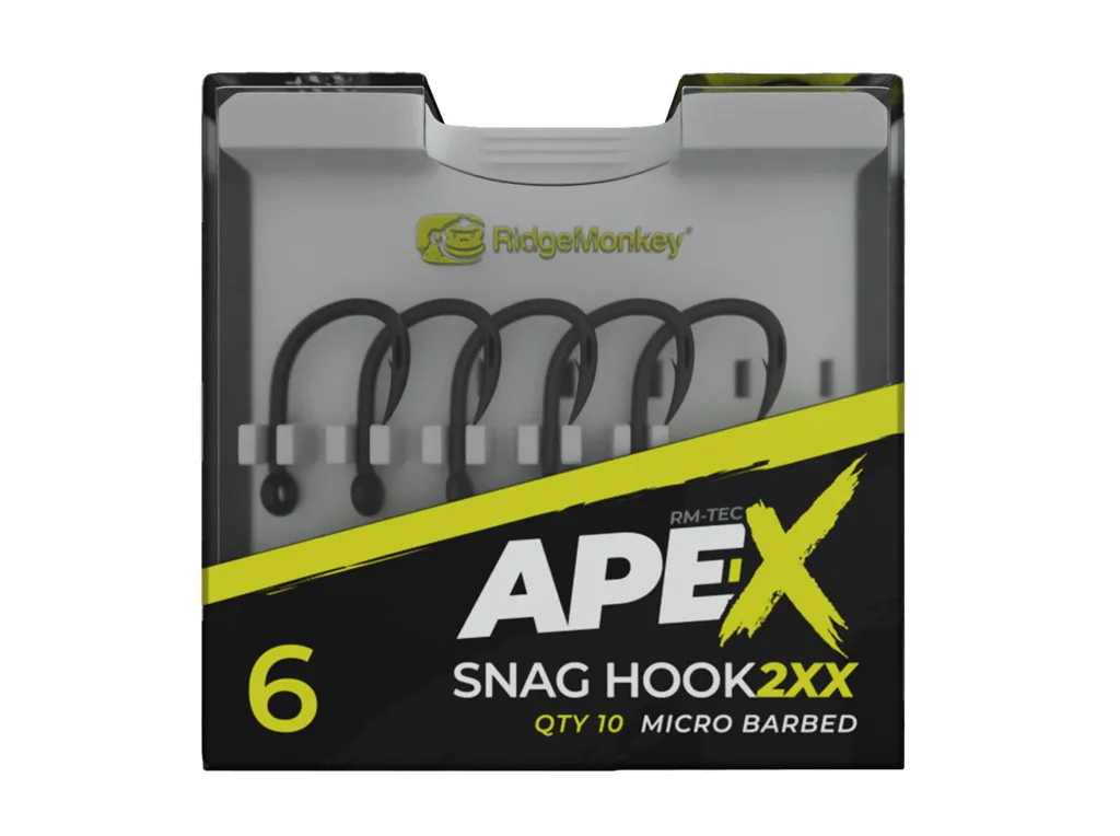 RidgeMonkey&#x20;H&#x00E1;&#x010D;ky&#x20;Ape-X&#x20;Snag&#x20;Hook&#x20;2XX&#x20;Barbed&#x20;10ks