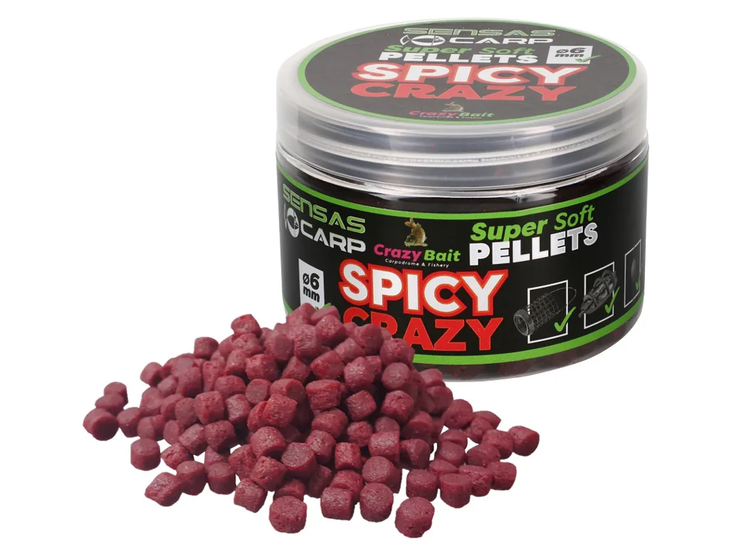 Sensas&#x20;Pelety&#x20;Super&#x20;Soft&#x20;Spicy&#x20;&#x28;ko&#x0159;en&#x00ED;&#x29;&#x20;6mm,&#x20;60g