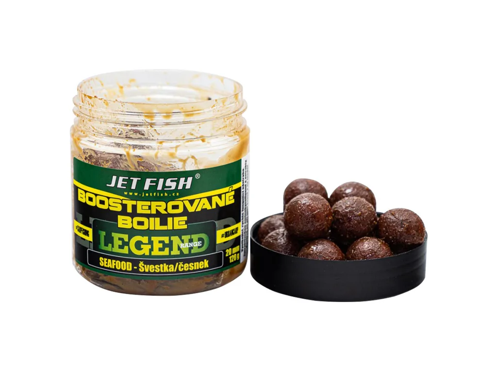 Jet&#x20;Fish&#x20;Legend&#x20;Range&#x20;Boosterovan&#x00E9;&#x20;boilie&#x20;-&#x20;Seafood&#x20;&#x0161;vestka&#x2F;&#x010D;esnek&#x20;20mm,&#x20;250ml