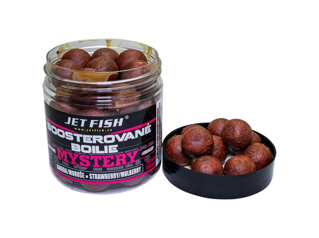 Jet&#x20;Fish&#x20;Mystery&#x20;Boosterovan&#x00E9;&#x20;boilie&#x20;-&#x20;Jahoda&#x2F;moru&#x0161;e&#x20;20mm,&#x20;250ml