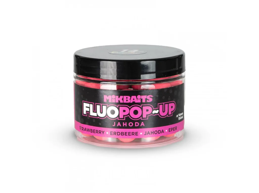 Mikbaits&#x20;Plovouc&#x00ED;&#x20;fluo&#x20;boilie&#x20;-&#x20;jahoda&#x20;150ml