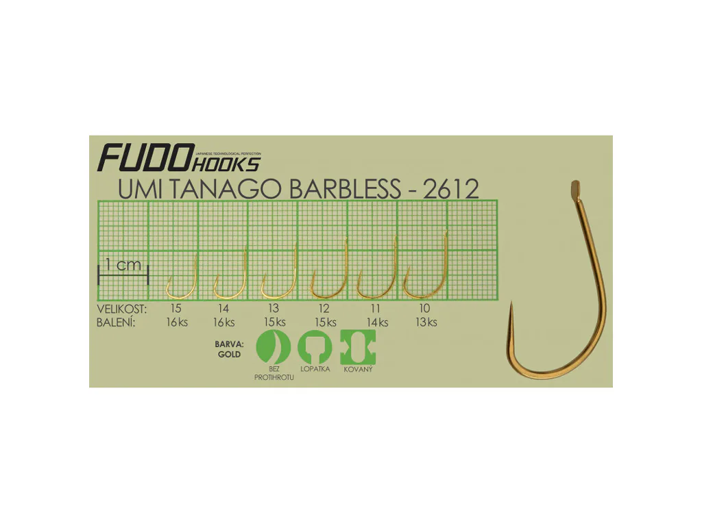 Fudo&#x20;H&#x00E1;&#x010D;ky&#x20;Tanago&#x20;Barbless&#x20;vel.&#x20;10,&#x20;13ks