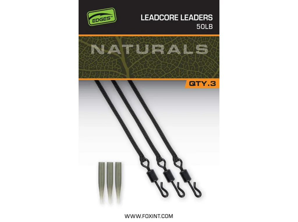Fox&#x20;Mont&#x00E1;&#x017E;&#x20;Edges&#x20;Naturals&#x20;Leadcore&#x20;Leaders&#x20;50lb,&#x20;3ks