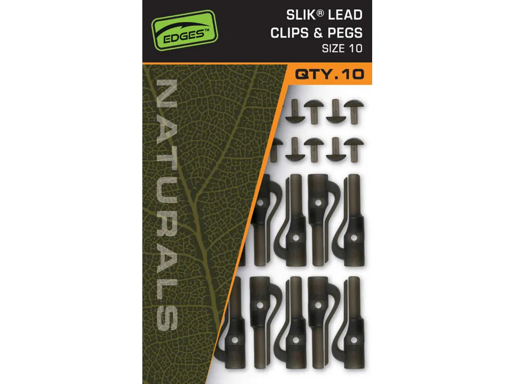 Fox&#x20;Z&#x00E1;v&#x011B;sky&#x20;Edges&#x20;Naturals&#x20;Slik&#x20;Lead&#x20;Clip&#x20;&amp;&#x20;Pegs&#x20;vel.&#x20;10,&#x20;10ks