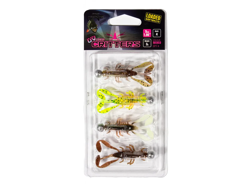 Fox&#x20;Rage&#x20;Gumov&#x00E1;&#x20;n&#x00E1;straha&#x20;Micro&#x20;Critter&#x20;Loaded&#x20;-&#x20;UV&#x20;Mixed&#x20;Colour&#x20;Pack&#x20;4ks