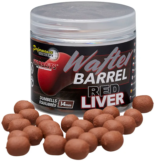 Starbaits&#x20;Wafter&#x20;Red&#x20;Liver&#x20;14mm,&#x20;50g