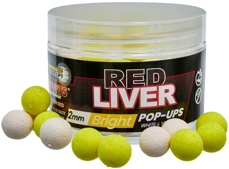 Starbaits&#x20;POP&#x20;UP&#x20;Bright&#x20;Red&#x20;Liver&#x20;14mm,&#x20;50g