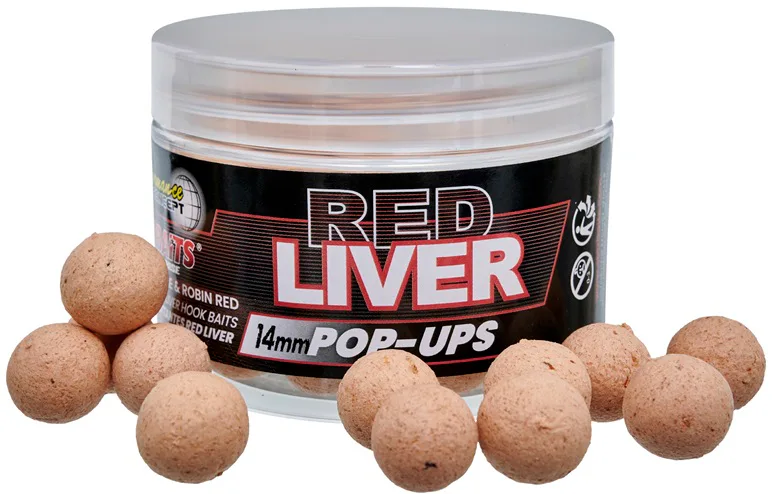 Starbaits&#x20;POP&#x20;UP&#x20;Red&#x20;Liver&#x20;14mm,&#x20;50g