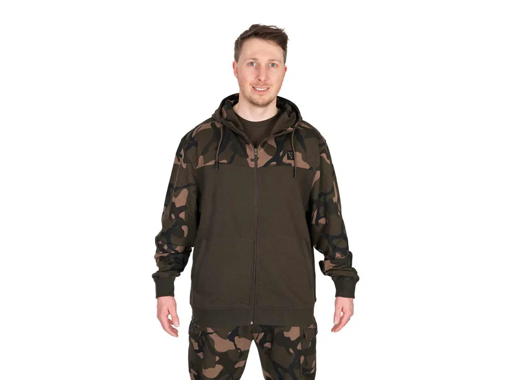 Fox Mikina LW Khaki / Camo Split Zip Hoody