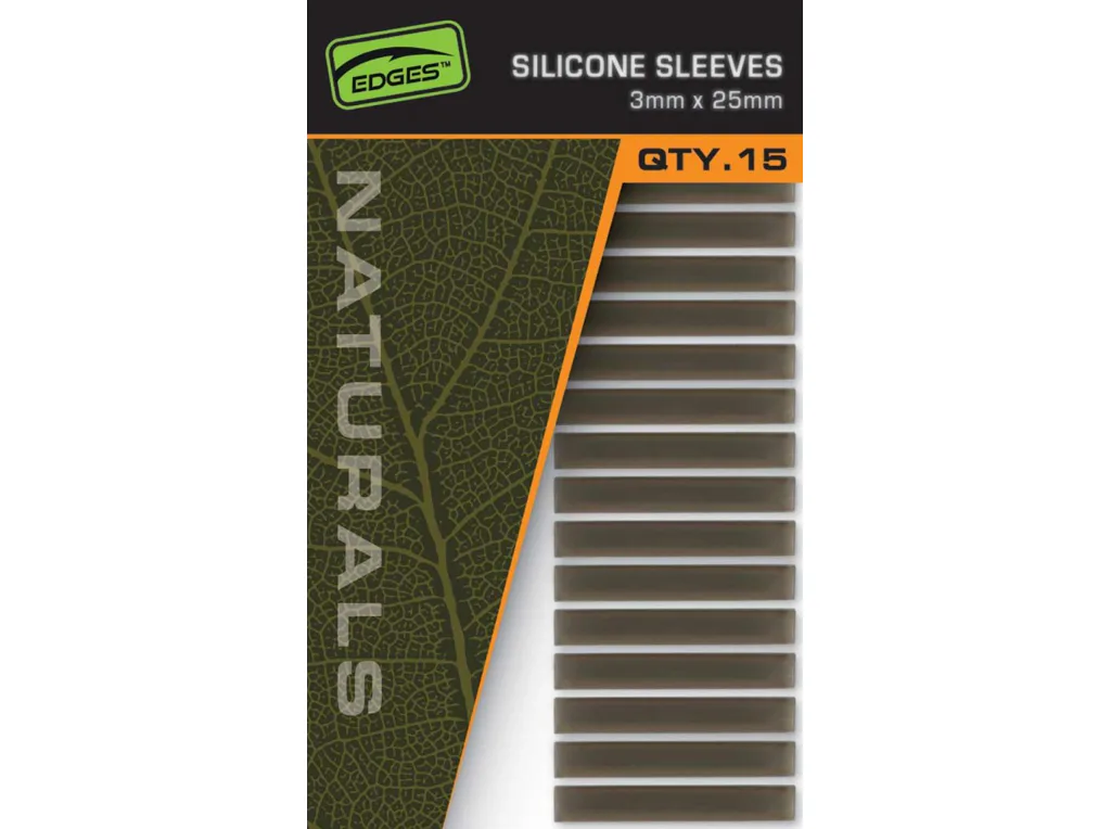 Fox&#x20;P&#x0159;evleky&#x20;Edges&#x20;Naturals&#x20;Silicone&#x20;Sleeves&#x20;3x25mm,&#x20;15ks