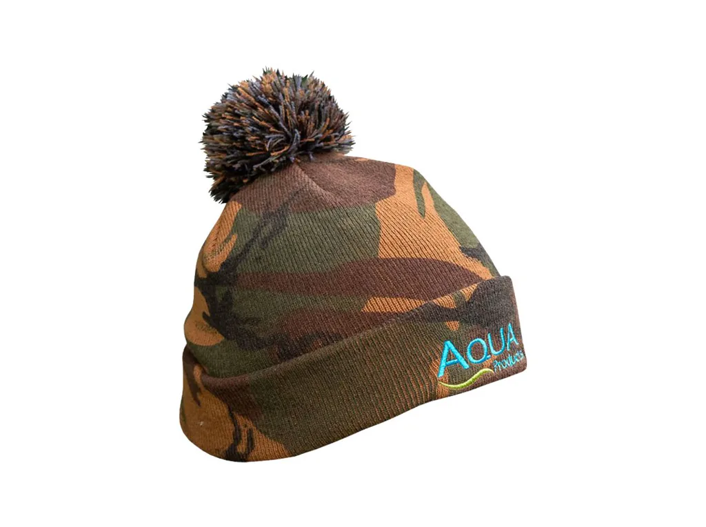 Aqua&#x20;Camo&#x20;Bobble&#x20;Hat