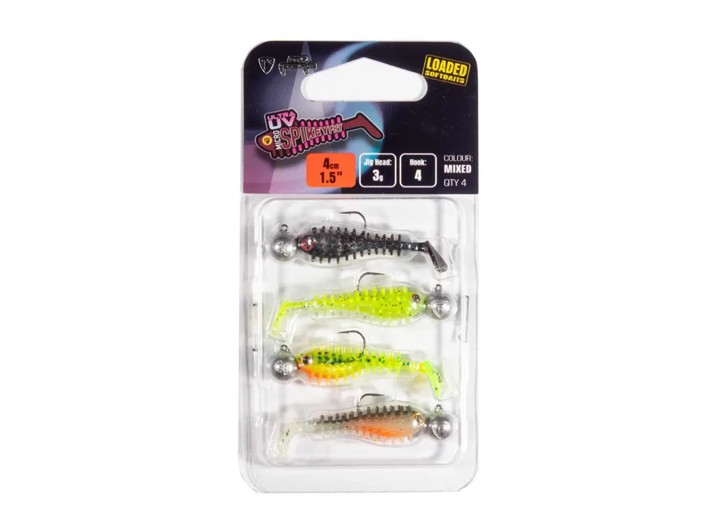 Fox&#x20;Rage&#x20;Gumov&#x00E1;&#x20;n&#x00E1;straha&#x20;Micro&#x20;Spikey&#x20;Fly&#x20;Loaded&#x20;-&#x20;UV&#x20;Mixed&#x20;Colour&#x20;Pack&#x20;4ks