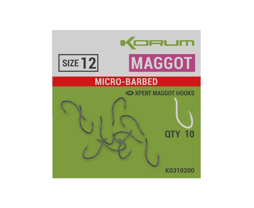 Korum&#x20;H&#x00E1;&#x010D;ky&#x20;Xpert&#x20;Maggot&#x20;Hooks&#x20;-&#x20;Barbed&#x20;10ks