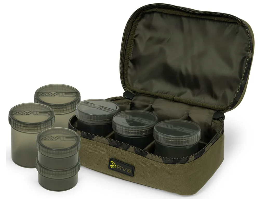 Avid&#x20;Carp&#x20;Pouzdro&#x20;RVS&#x20;8-Pot&#x20;Hookbait&#x20;Pouch