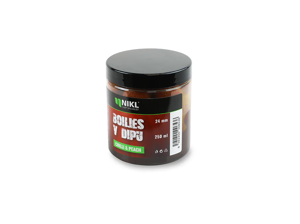 Nikl&#x20;Boilies&#x20;v&#x20;dipu&#x20;Chilli&#x20;&amp;&#x20;Peach&#x20;250ml