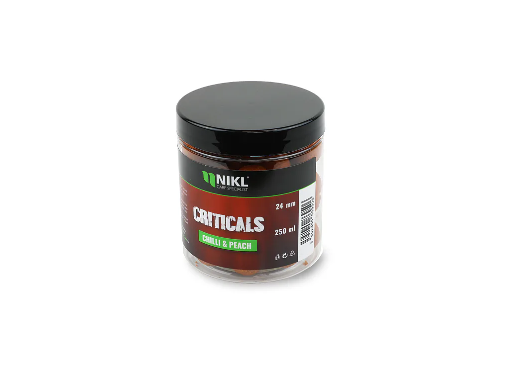 Nikl&#x20;Criticals&#x20;boilie&#x20;Chilli&#x20;&amp;&#x20;Peach&#x20;250ml