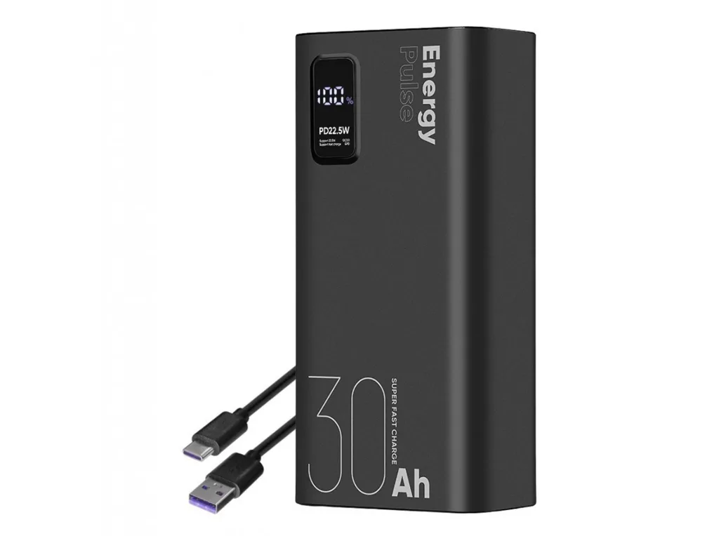 OBAL:ME Powerbanka EnergyPulse 30000mAh, 22.5W Black